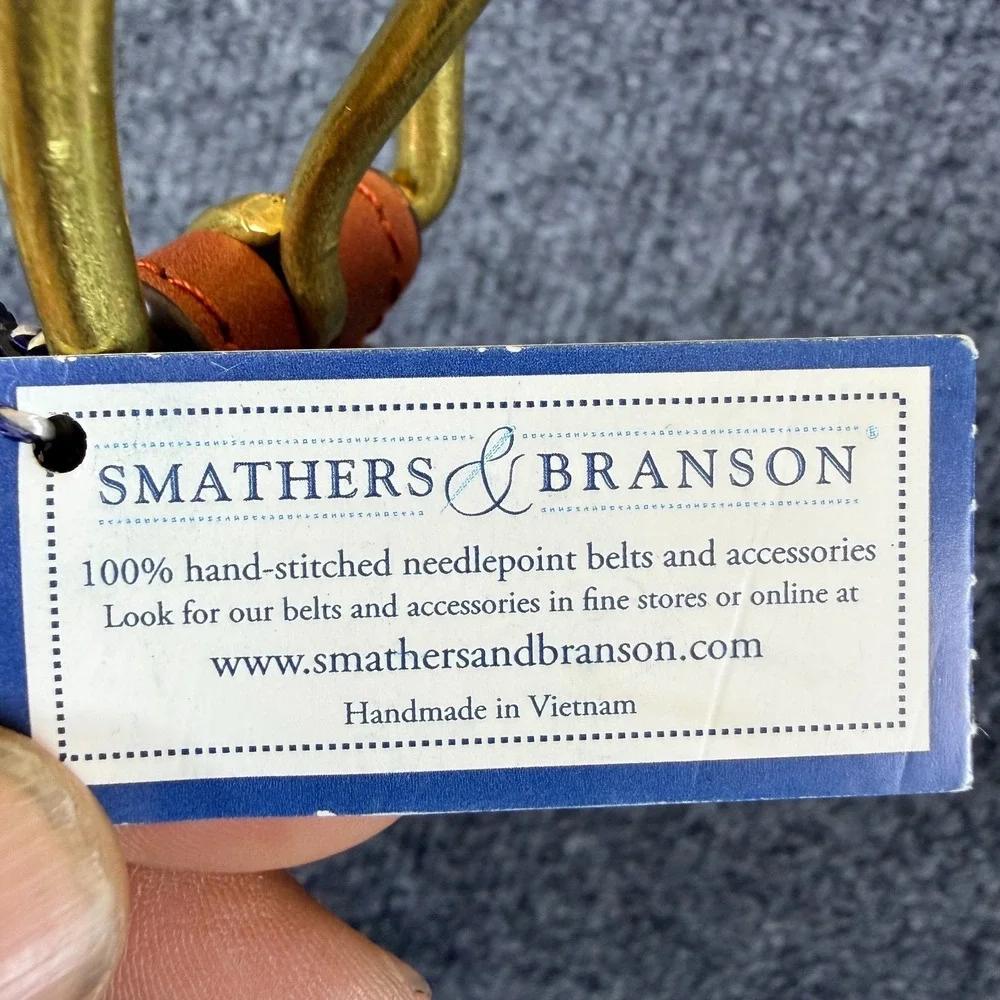 Smathers and Branson Boise State Football belt size 40 leather Brass Needlepoint